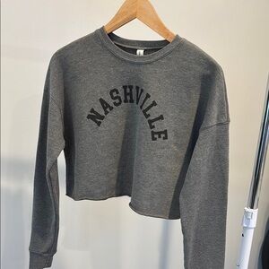 Gray Nashville Cropped Sweatshirt